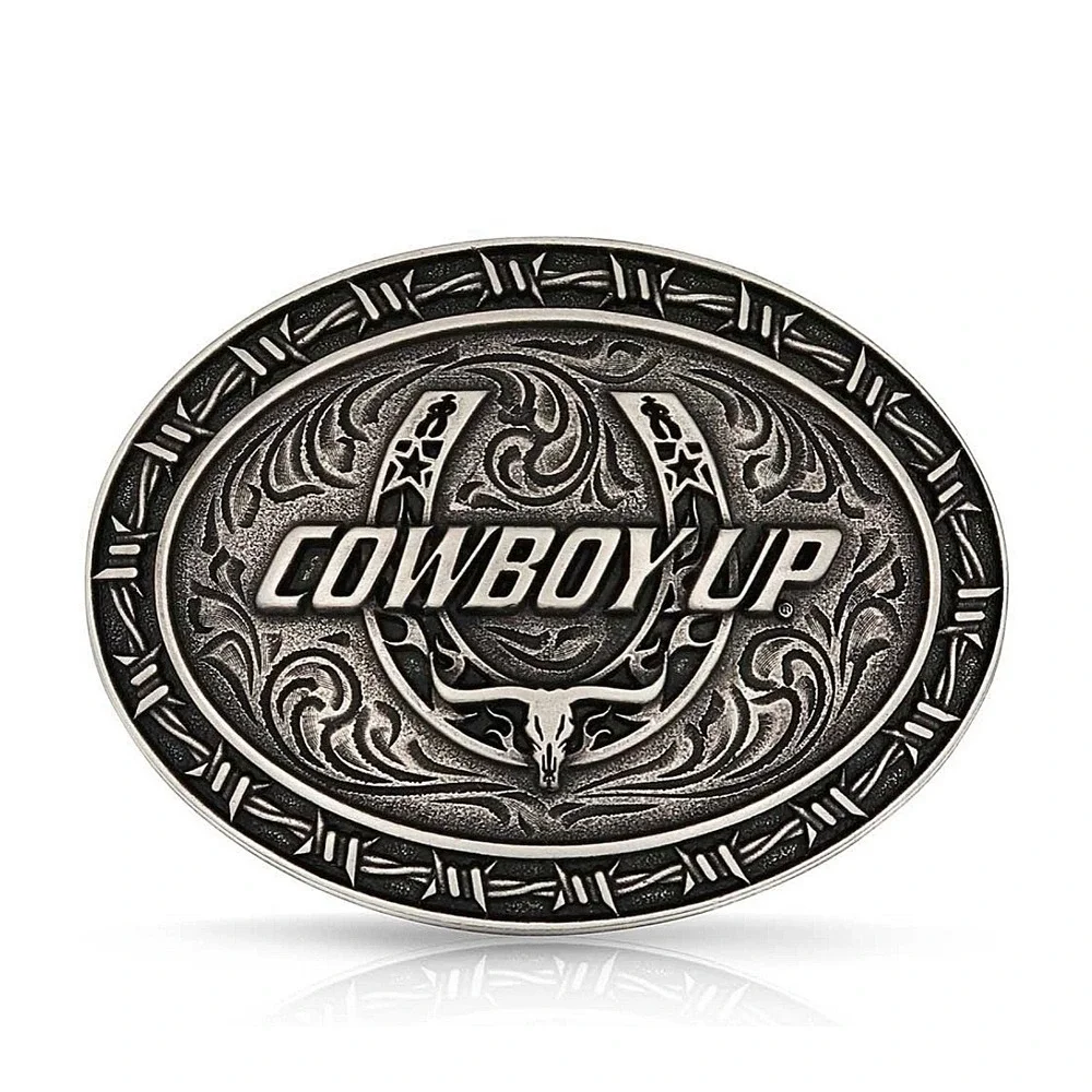 Montana Silversmiths Cowboy Up Barbed Wire‎ Buckle Retail $50 - New
